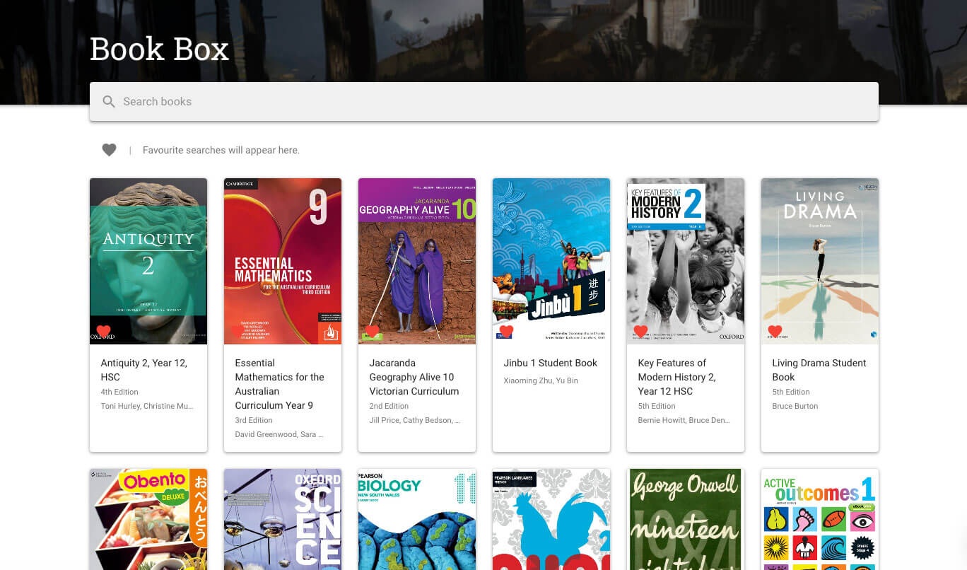 Screenshot of Book Box